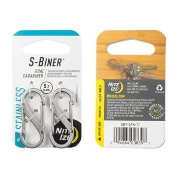  Nite Ize S- Biner # 1 - Stainless Steel (2 Pack)