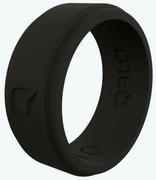  Men's Black Step Edge Q2x Silicone Ring