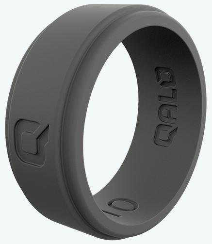  Men's Charcoal Grey Step Edge Q2x Silicone Ring