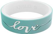 Women's Strata Mint and White Love Silicone Ring