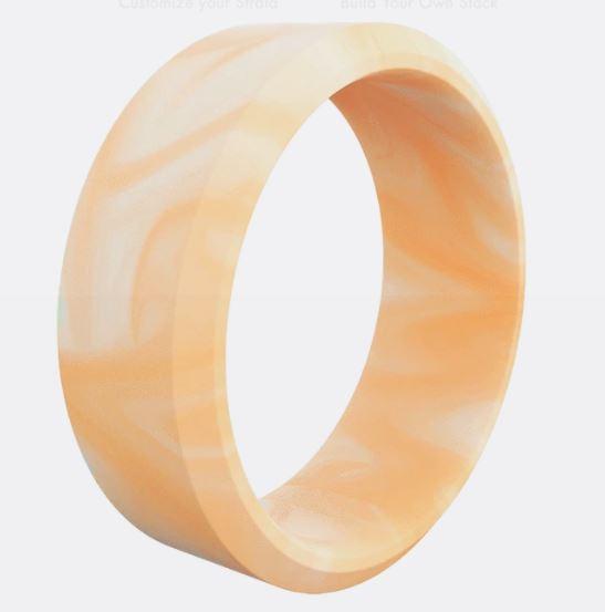  Modern Tangerine Quartz Silicone Ring