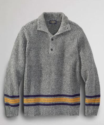  Men's Camp Stripe Henley Sweater