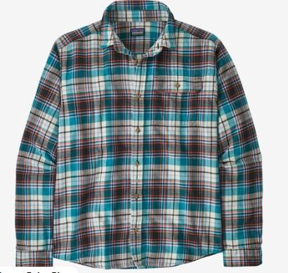  Men's Long- Sleeved Cotton Lightweight Fjord Flannel Shirt
